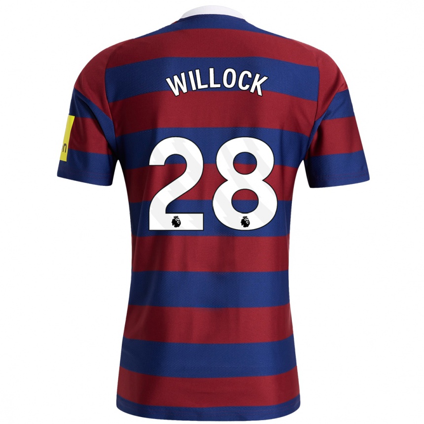 Homme Football Maillot Joe Willock #28 Bordeaux Bleu Marine Tenues Extérieur 2024/25