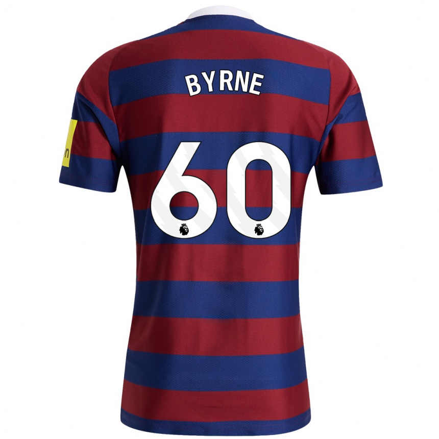 Homme Football Maillot Reece Byrne #60 Bordeaux Bleu Marine Tenues Extérieur 2024/25