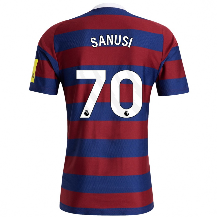 Homme Football Maillot Trevan Sanusi #70 Bordeaux Bleu Marine Tenues Extérieur 2024/25