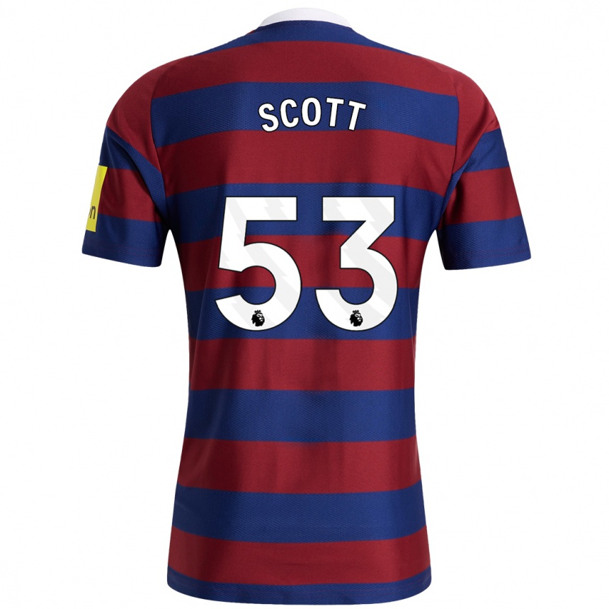 Homme Football Maillot Joshua Scott #53 Bordeaux Bleu Marine Tenues Extérieur 2024/25