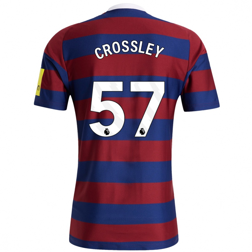 Homme Football Maillot Kyle Crossley #57 Bordeaux Bleu Marine Tenues Extérieur 2024/25