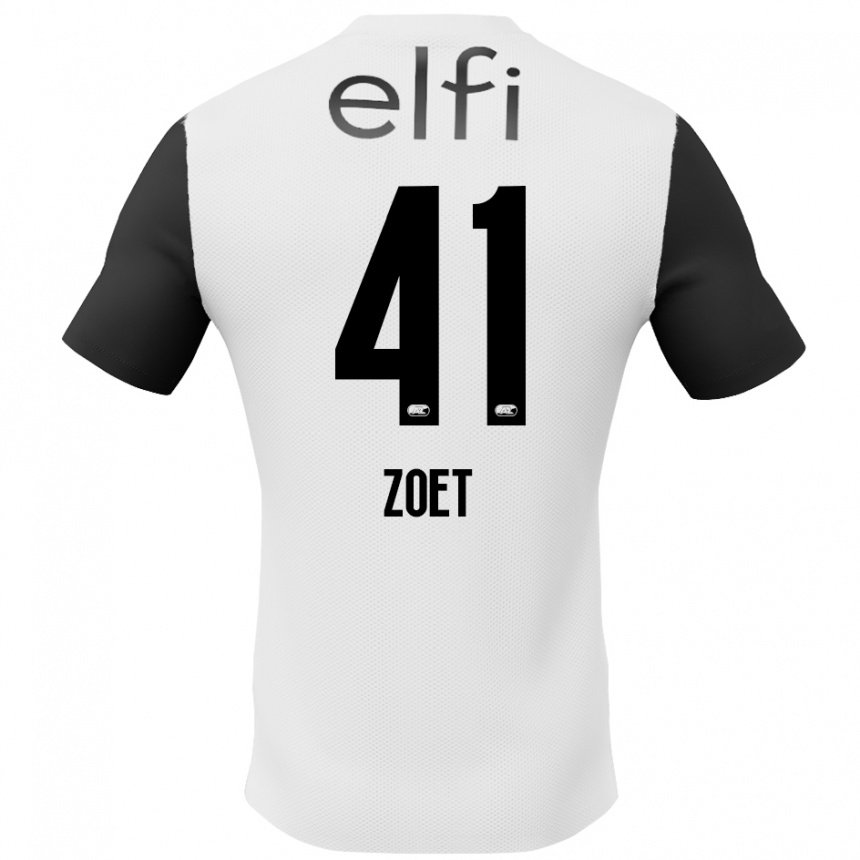 Homme Football Maillot Jeroen Zoet #41 Blanc Noir Tenues Extérieur 2024/25