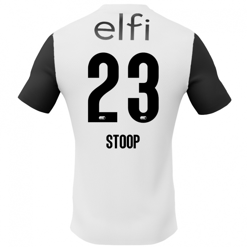 Homme Football Maillot Maudy Stoop #23 Blanc Noir Tenues Extérieur 2024/25