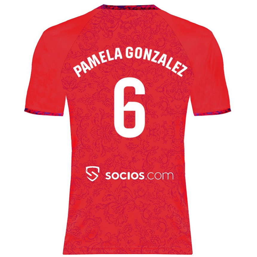 Homme Football Maillot Cinthia Pamela González Medina #6 Rouge Tenues Extérieur 2024/25