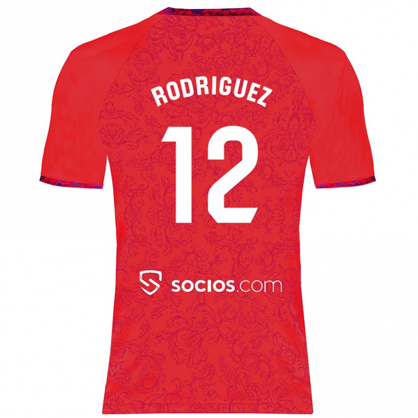 Homme Football Maillot Lucía María Rodríguez Herrero #12 Rouge Tenues Extérieur 2024/25