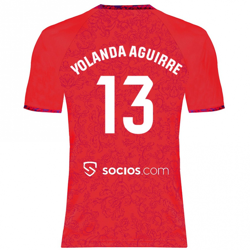 Homme Football Maillot Yolanda Aguirre Gutiérrez #13 Rouge Tenues Extérieur 2024/25