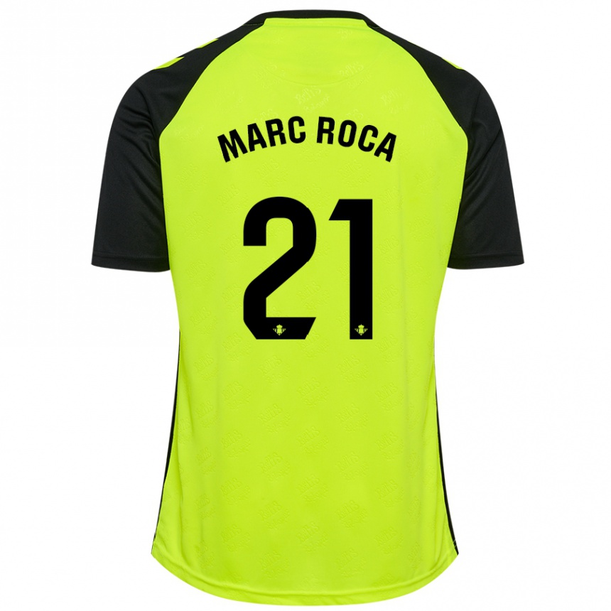 Homme Football Maillot Marc Roca #21 Jaune Fluo Noir Tenues Extérieur 2024/25