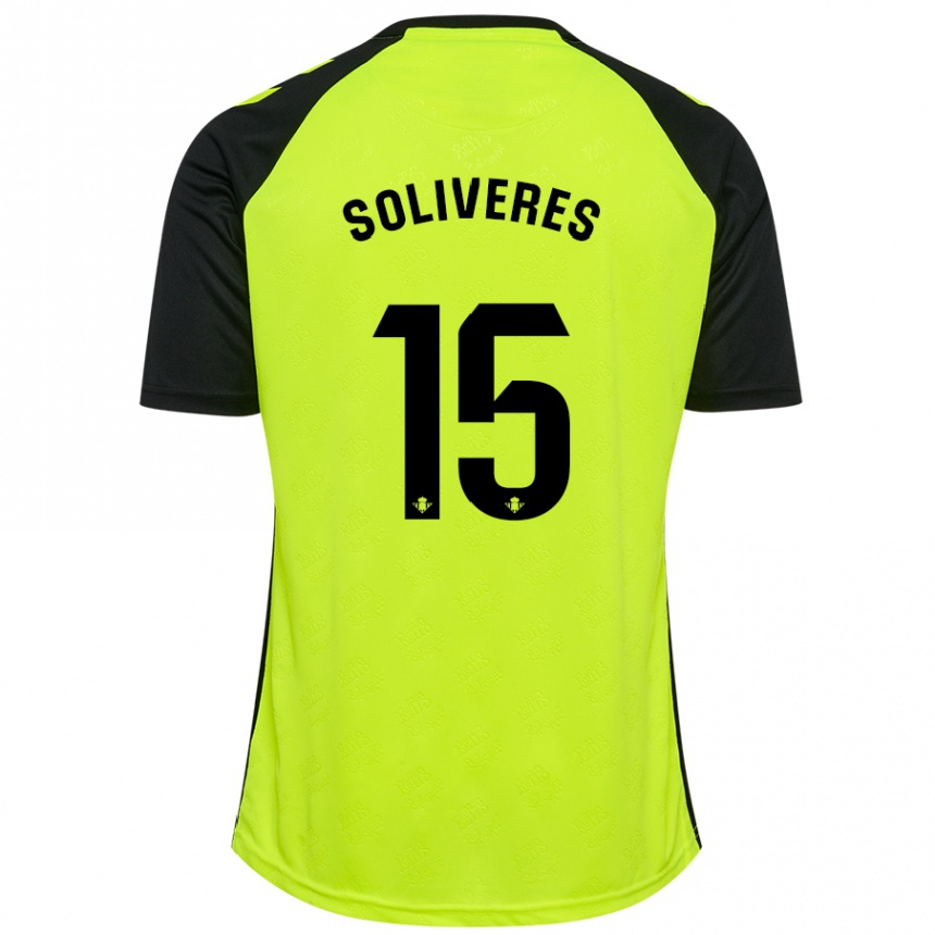 Homme Football Maillot Gema Soliveres #15 Jaune Fluo Noir Tenues Extérieur 2024/25