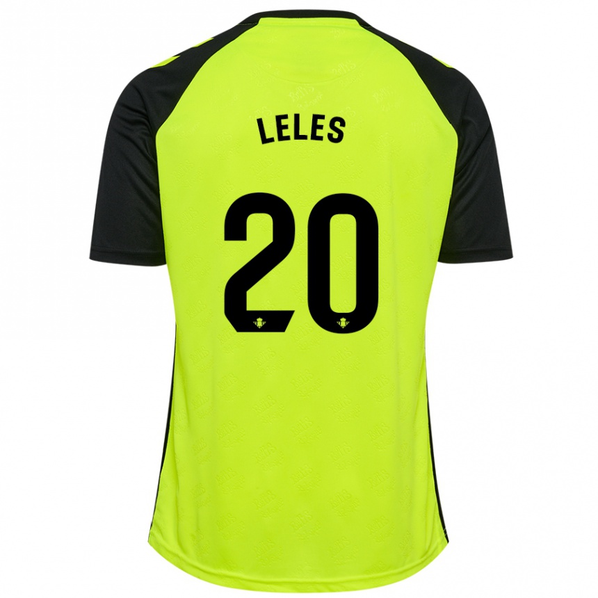 Homme Football Maillot María De Los Ángeles Carrión Egido #20 Jaune Fluo Noir Tenues Extérieur 2024/25