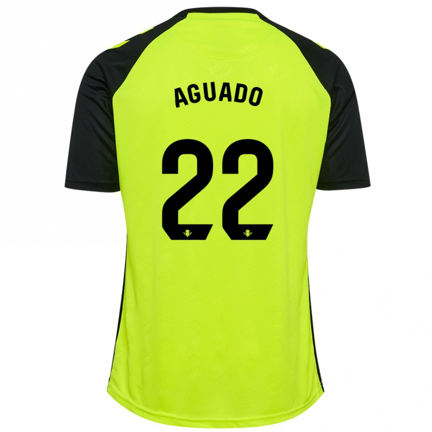 Homme Football Maillot Julia Aguado Fernández #22 Jaune Fluo Noir Tenues Extérieur 2024/25