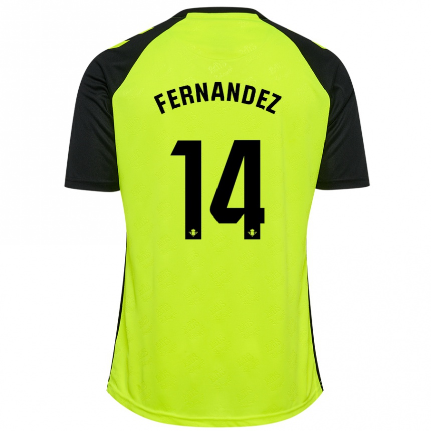 Homme Football Maillot Quique Fernández #14 Jaune Fluo Noir Tenues Extérieur 2024/25