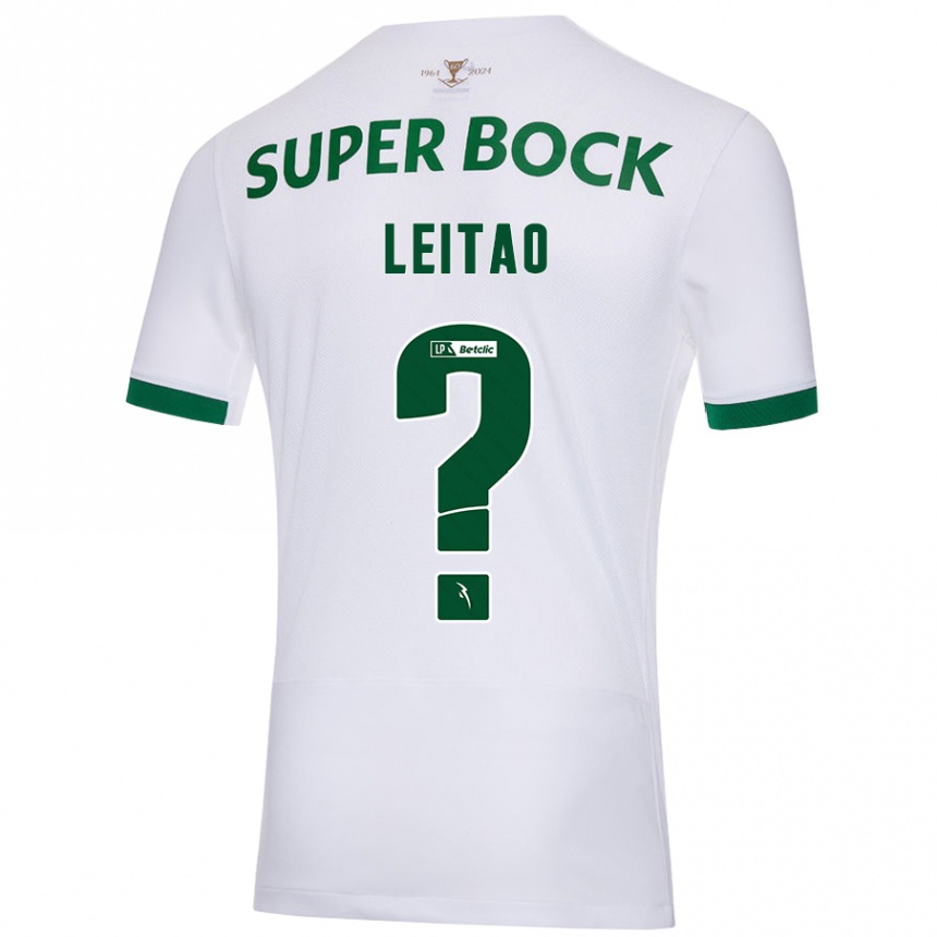 Homme Football Maillot Tiago Leitão #0 Blanc Vert Tenues Extérieur 2024/25