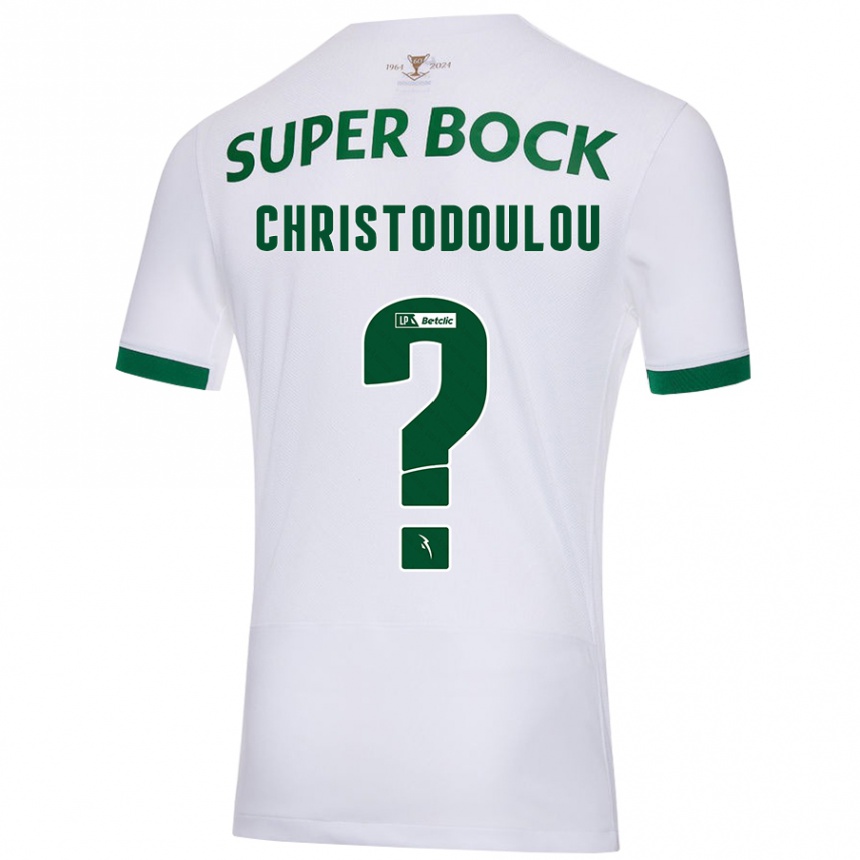 Homme Football Maillot Argyris Christodoulou #0 Blanc Vert Tenues Extérieur 2024/25