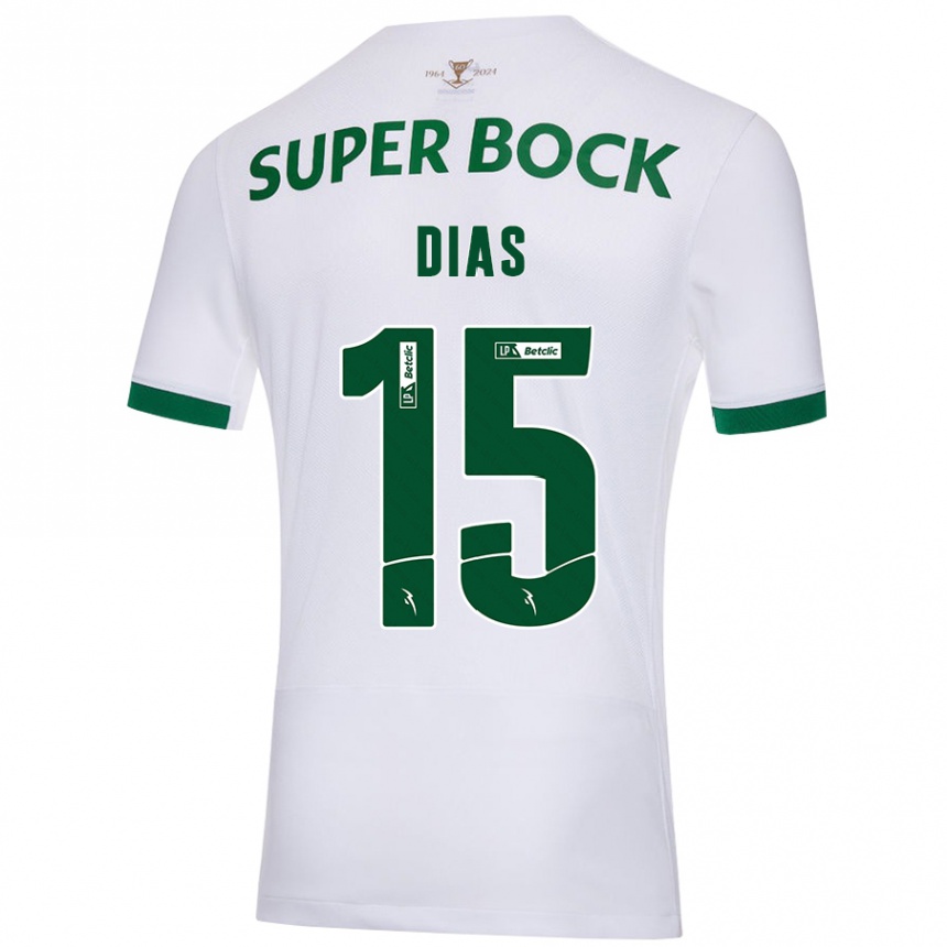 Homme Football Maillot Rodrigo Dias #15 Blanc Vert Tenues Extérieur 2024/25