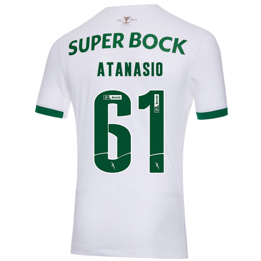 Homme Football Maillot Atanásio #61 Blanc Vert Tenues Extérieur 2024/25