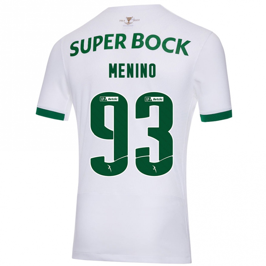 Homme Football Maillot Miguel Menino #93 Blanc Vert Tenues Extérieur 2024/25