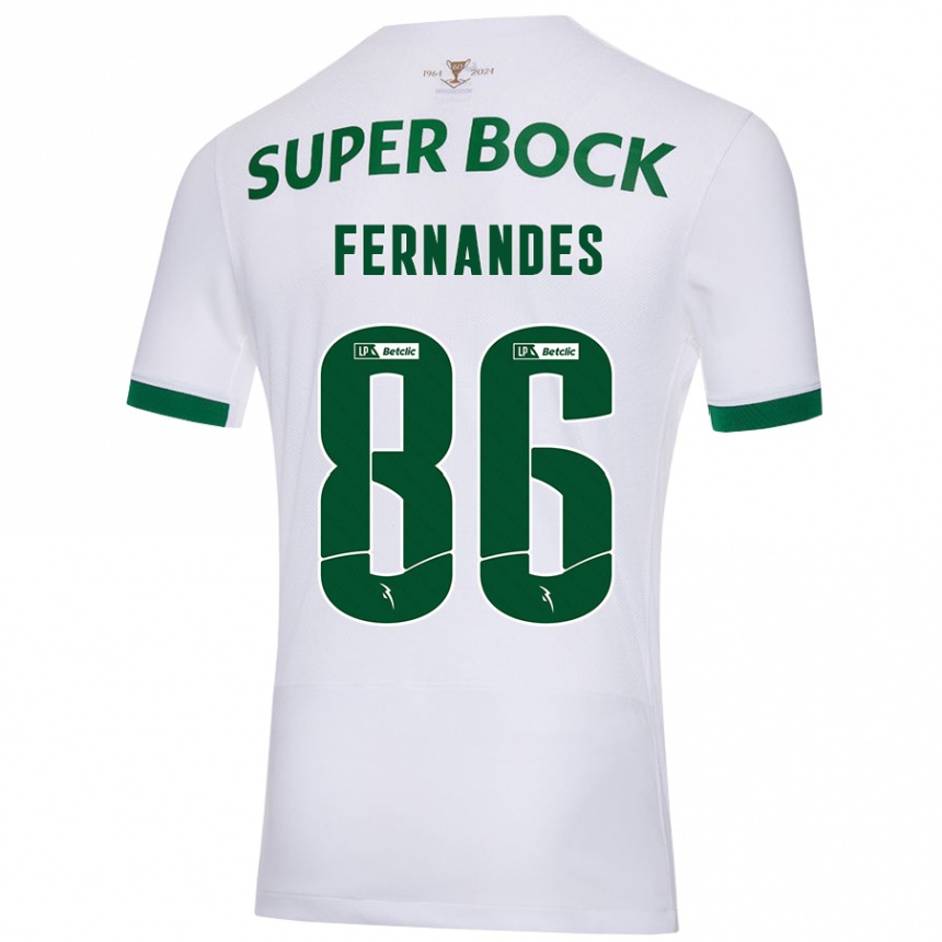 Homme Football Maillot Emanuel Fernandes #86 Blanc Vert Tenues Extérieur 2024/25