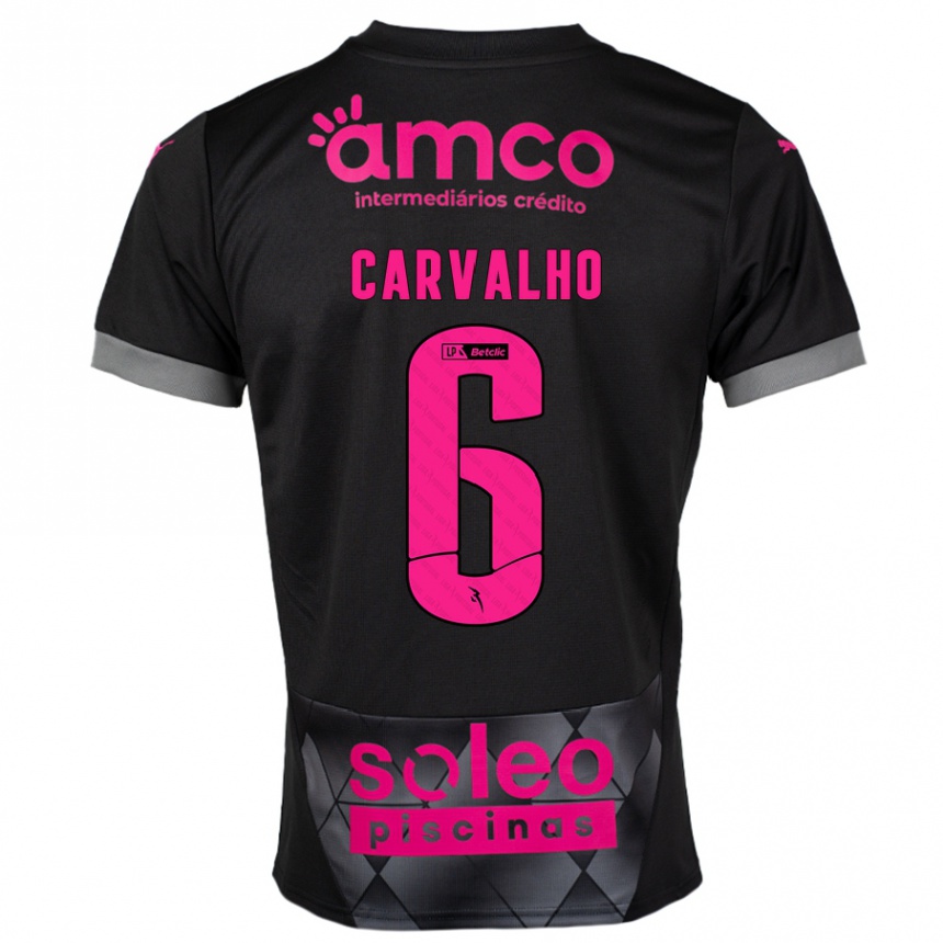 Homme Football Maillot Vitor Carvalho #6 Noir Rose Tenues Extérieur 2024/25