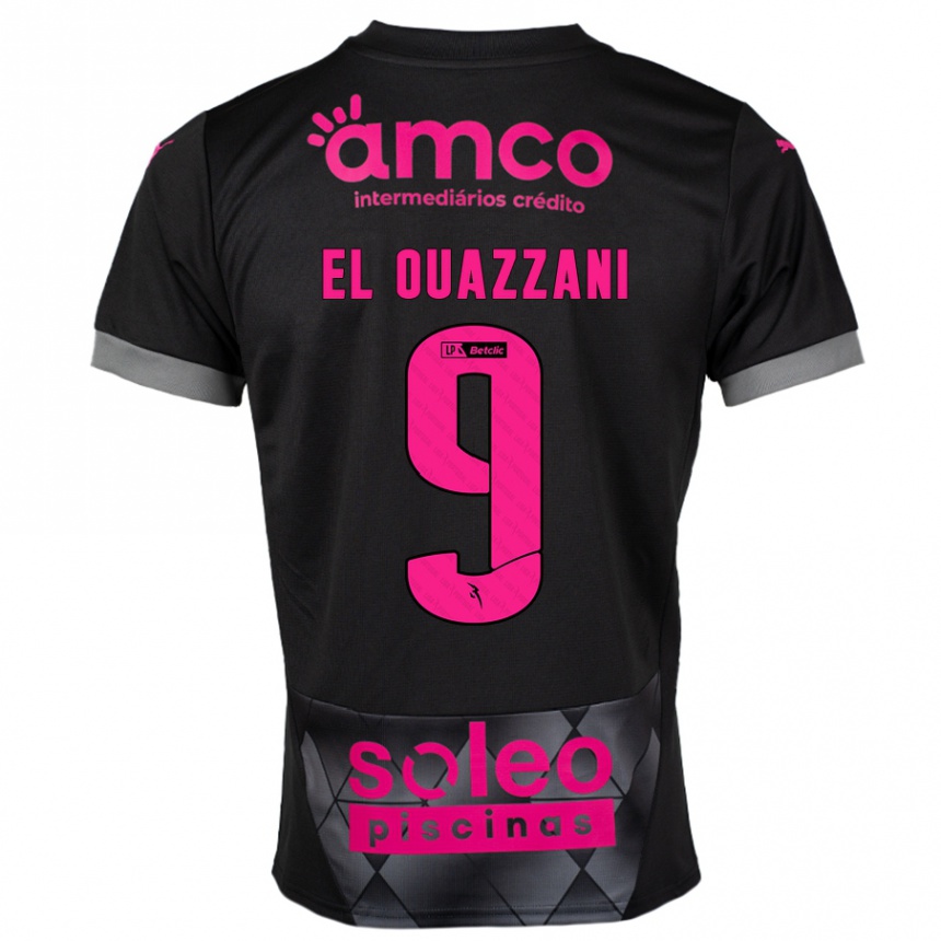 Homme Football Maillot Amine El Ouazzani #9 Noir Rose Tenues Extérieur 2024/25