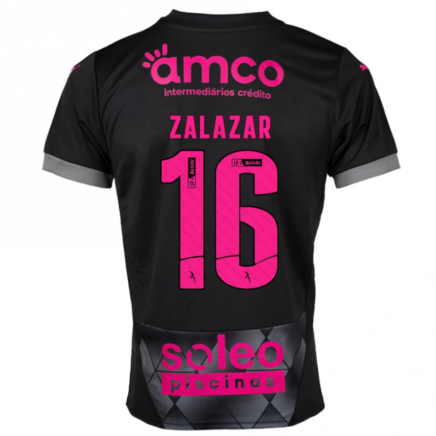 Homme Football Maillot Rodrigo Zalazar #16 Noir Rose Tenues Extérieur 2024/25