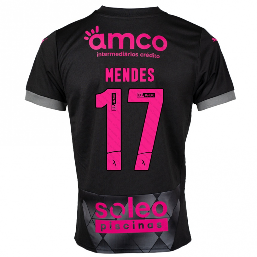 Homme Football Maillot Joe Mendes #17 Noir Rose Tenues Extérieur 2024/25