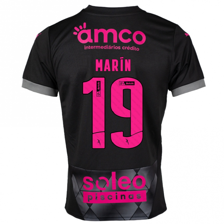 Homme Football Maillot Adrián Marín #19 Noir Rose Tenues Extérieur 2024/25