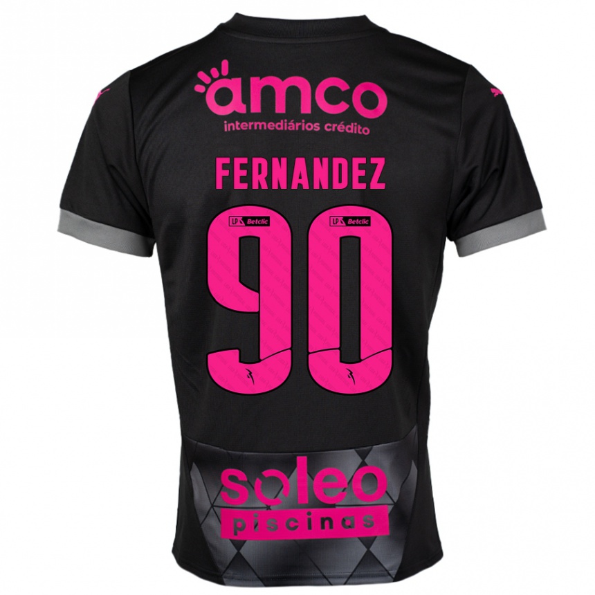 Homme Football Maillot Roberto Fernández #90 Noir Rose Tenues Extérieur 2024/25