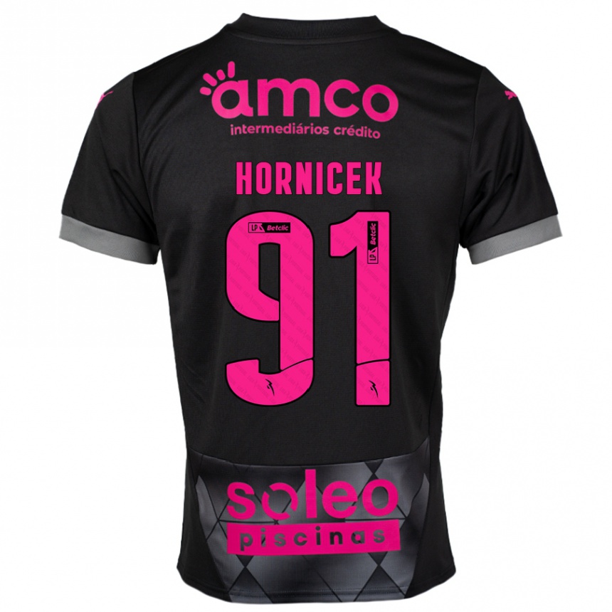 Homme Football Maillot Lukas Hornicek #91 Noir Rose Tenues Extérieur 2024/25