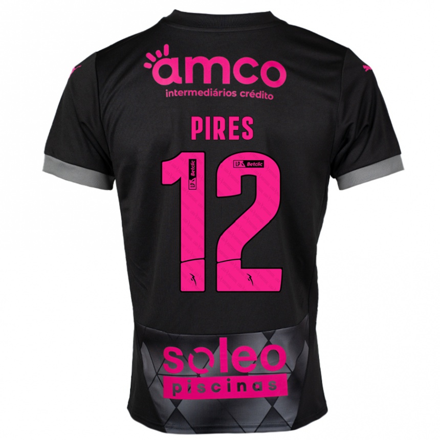 Homme Football Maillot Hugo Pires #12 Noir Rose Tenues Extérieur 2024/25