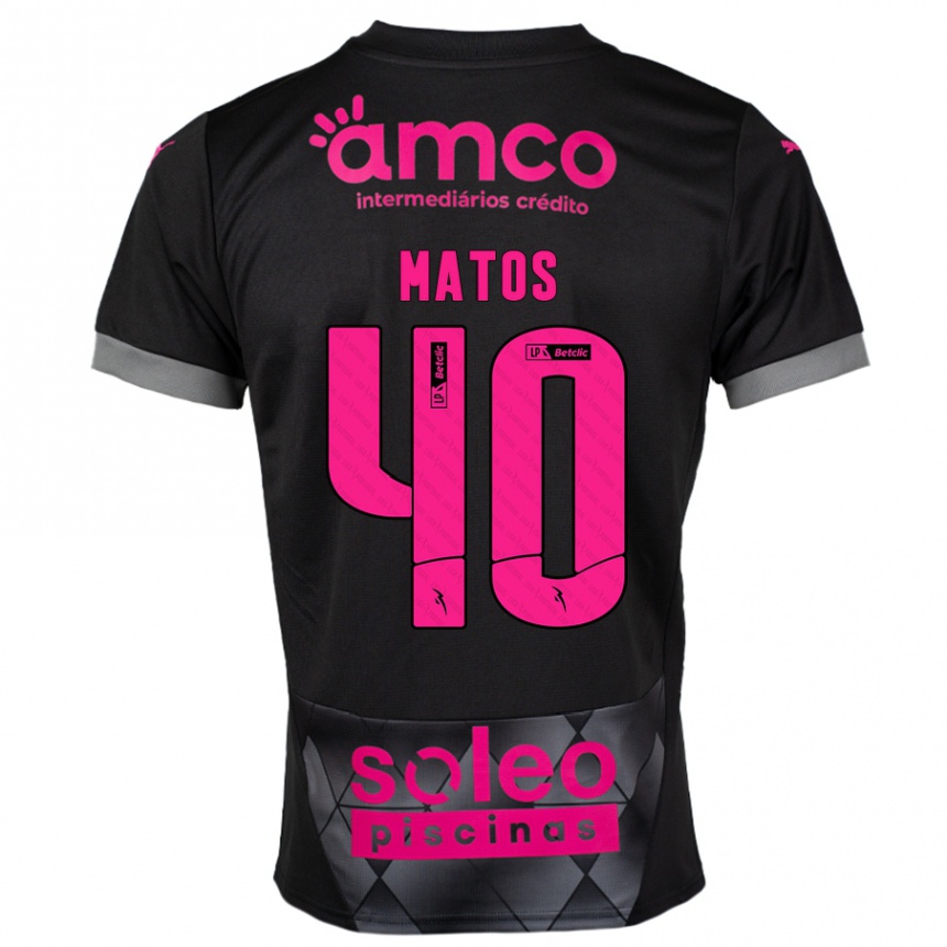 Homme Football Maillot João Matos #40 Noir Rose Tenues Extérieur 2024/25