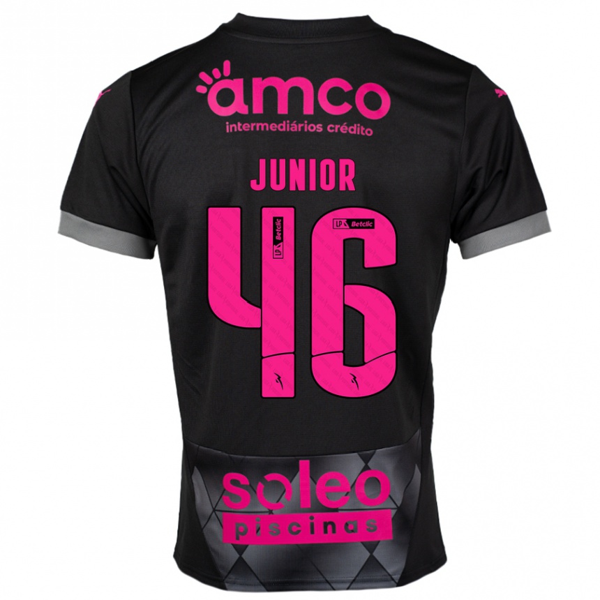 Homme Football Maillot Mário Junior #46 Noir Rose Tenues Extérieur 2024/25