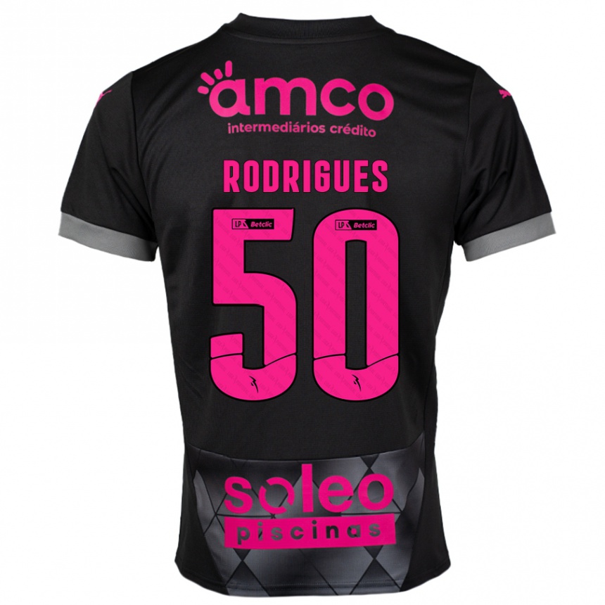 Homme Football Maillot Diego Rodrigues #50 Noir Rose Tenues Extérieur 2024/25