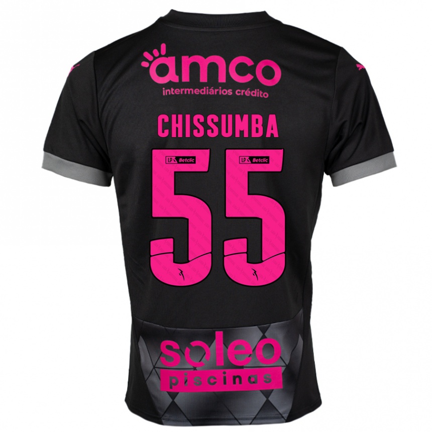 Homme Football Maillot Chissumba #55 Noir Rose Tenues Extérieur 2024/25