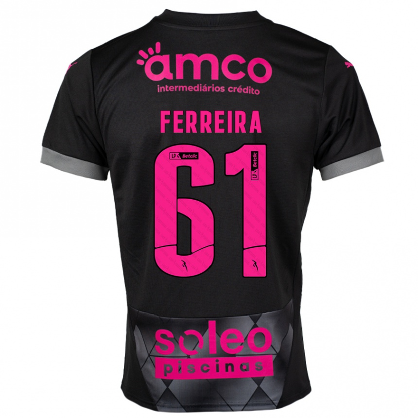 Homme Football Maillot Tiago Ferreira #61 Noir Rose Tenues Extérieur 2024/25