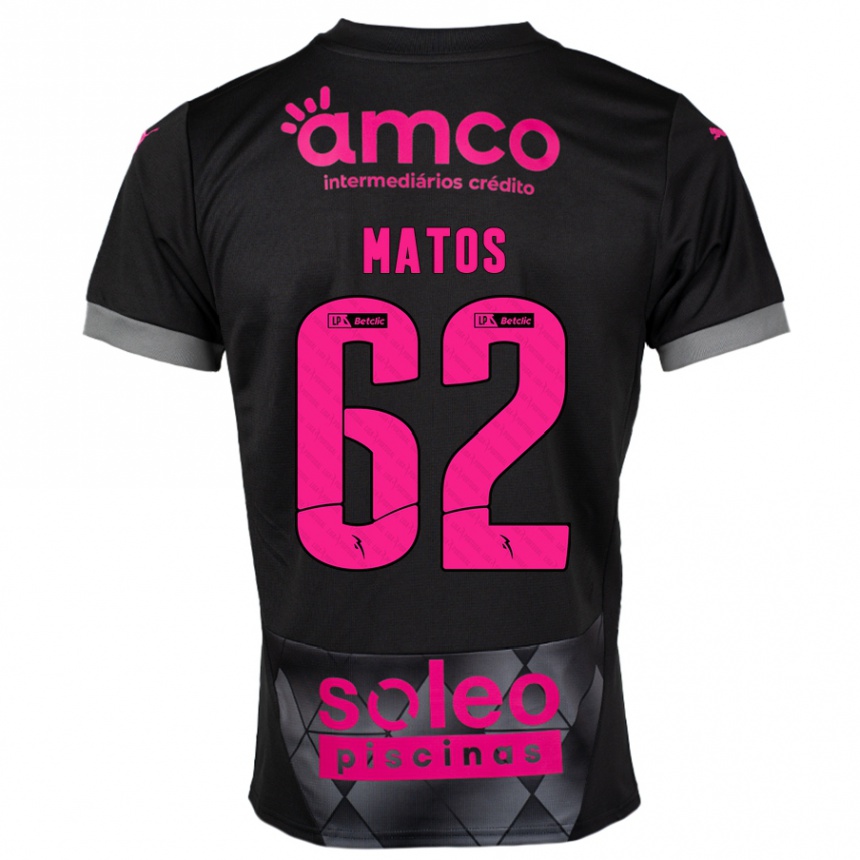 Homme Football Maillot Nuno Matos #62 Noir Rose Tenues Extérieur 2024/25