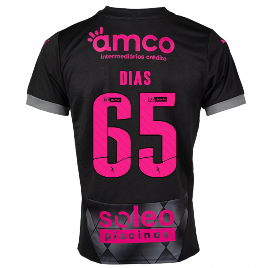 Homme Football Maillot Leandro Dias #65 Noir Rose Tenues Extérieur 2024/25