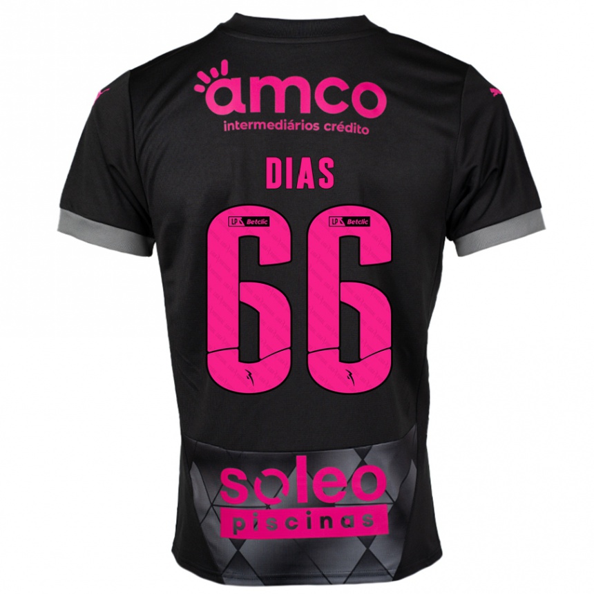 Homme Football Maillot Gonçalo Dias #66 Noir Rose Tenues Extérieur 2024/25