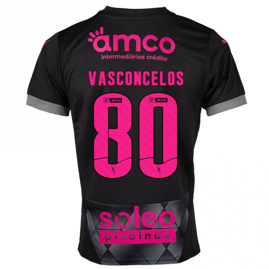 Homme Football Maillot Vasconcelos #80 Noir Rose Tenues Extérieur 2024/25