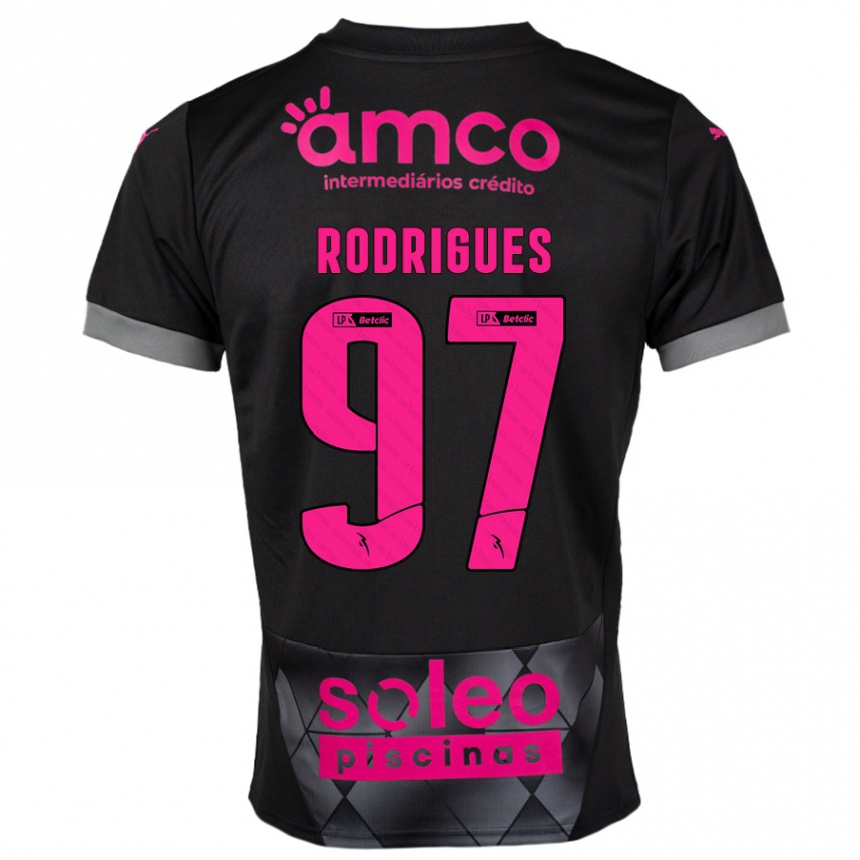 Homme Football Maillot Dinis Rodrigues #97 Noir Rose Tenues Extérieur 2024/25