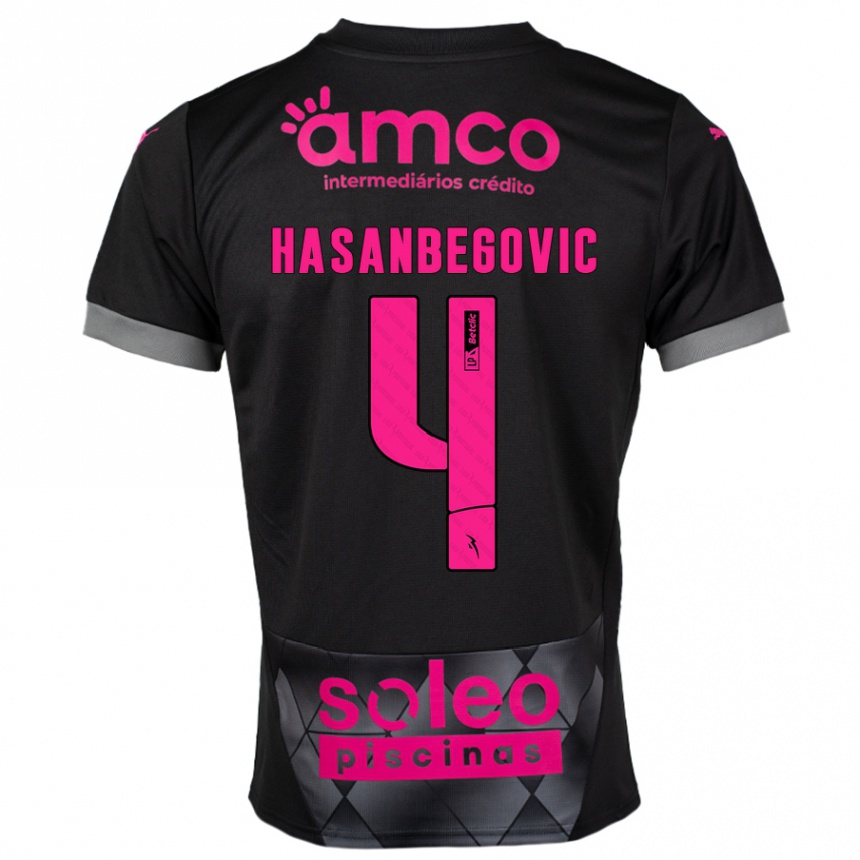 Homme Football Maillot Melisa Hasanbegović #4 Noir Rose Tenues Extérieur 2024/25