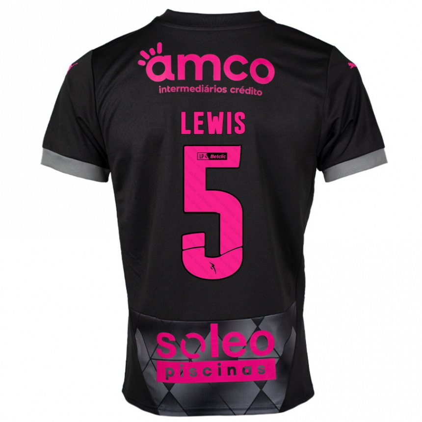 Homme Football Maillot Leah Lewis #5 Noir Rose Tenues Extérieur 2024/25