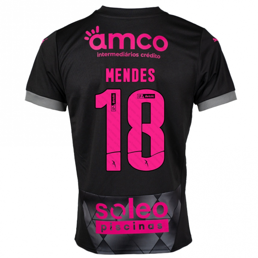 Homme Football Maillot Carolina Mendes #18 Noir Rose Tenues Extérieur 2024/25