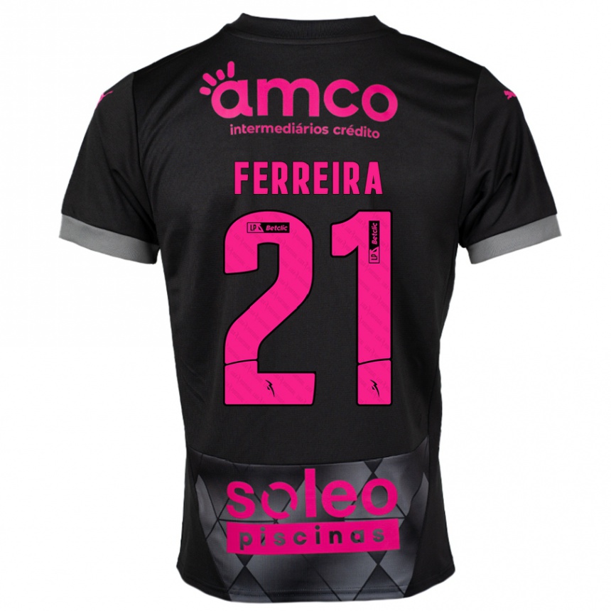 Homme Football Maillot Ana Carolina Ferreira #21 Noir Rose Tenues Extérieur 2024/25