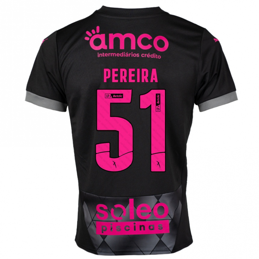 Homme Football Maillot Evy Pereira #51 Noir Rose Tenues Extérieur 2024/25