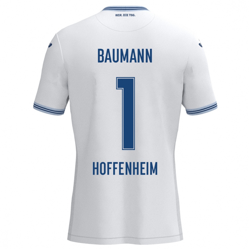 Homme Football Maillot Oliver Baumann #1 Blanc Bleu Tenues Extérieur 2024/25