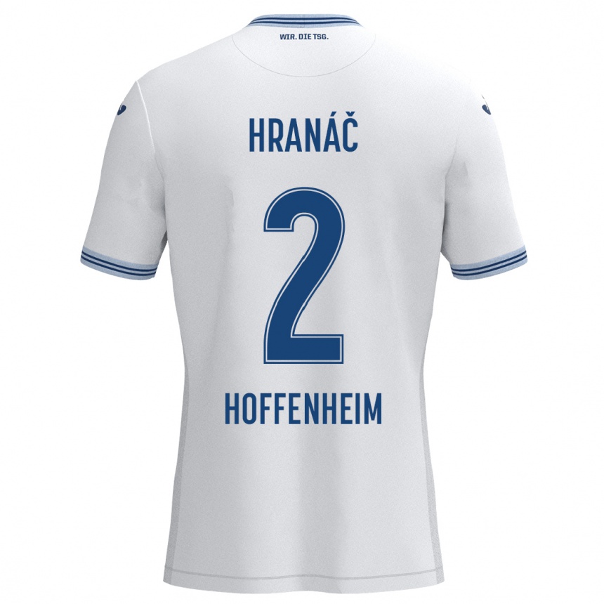 Homme Football Maillot Robin Hranac #2 Blanc Bleu Tenues Extérieur 2024/25