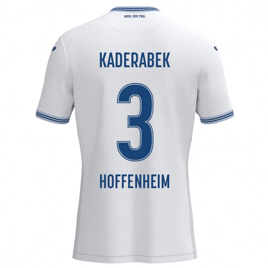 Homme Football Maillot Pavel Kaderabek #3 Blanc Bleu Tenues Extérieur 2024/25