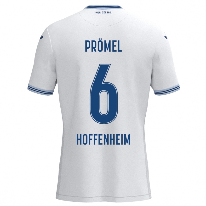 Homme Football Maillot Grischa Prömel #6 Blanc Bleu Tenues Extérieur 2024/25