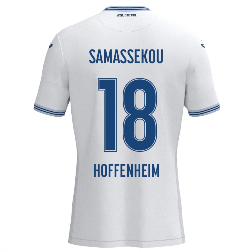 Homme Football Maillot Diadié Samassékou #18 Blanc Bleu Tenues Extérieur 2024/25