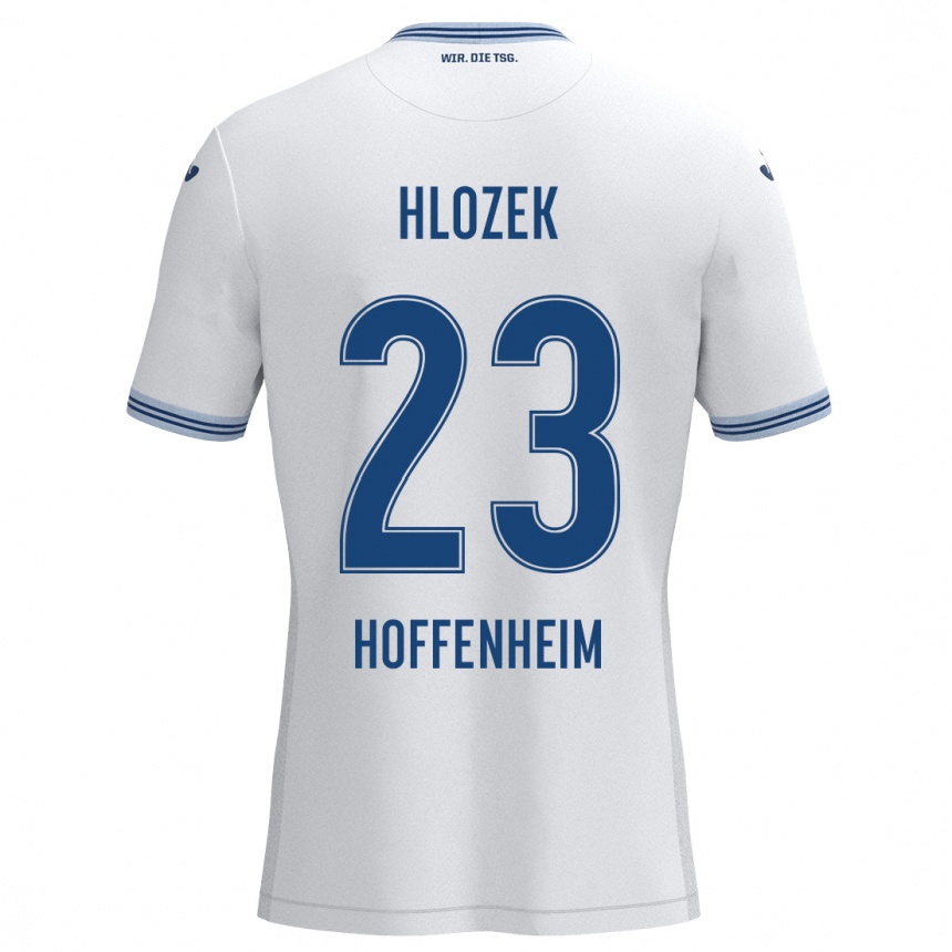 Homme Football Maillot Adam Hlozek #23 Blanc Bleu Tenues Extérieur 2024/25